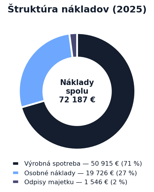Štruktúra nákladov 2025