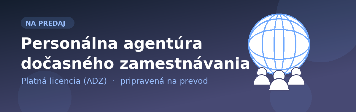Personálna agentúra dočasného zamestnávania (ADZ) na predaj