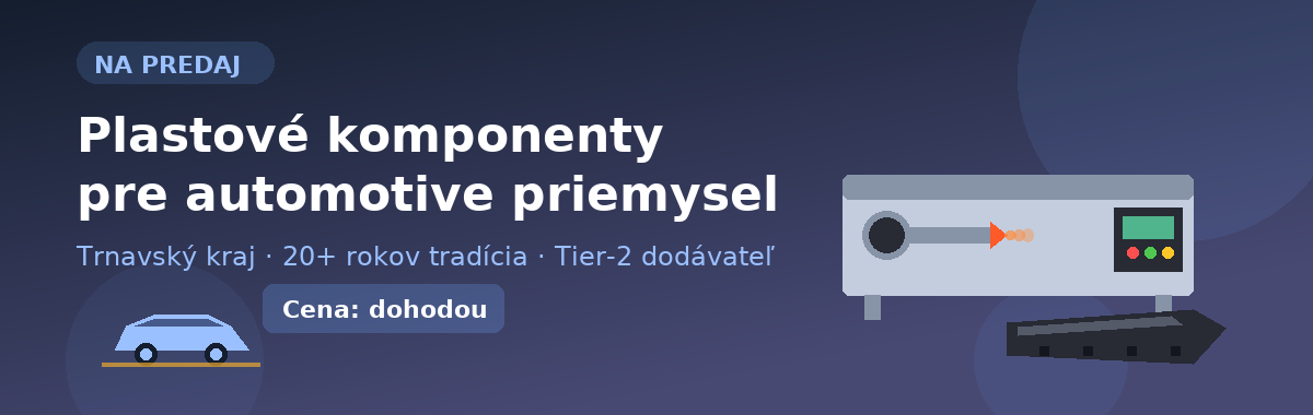 Plastové komponenty pre automotive priemysel – Trnavský kraj – na predaj