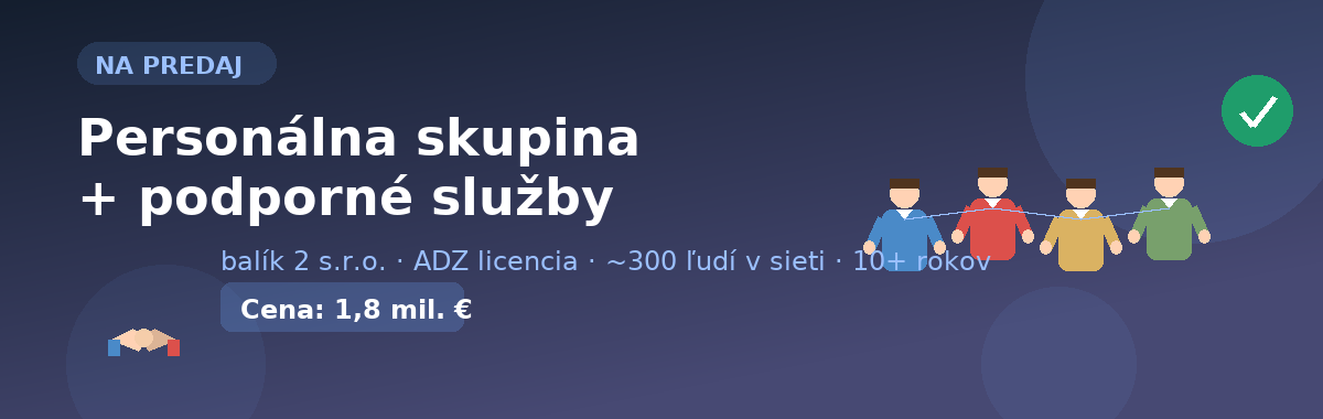 Personálna skupina + podporné služby – na predaj