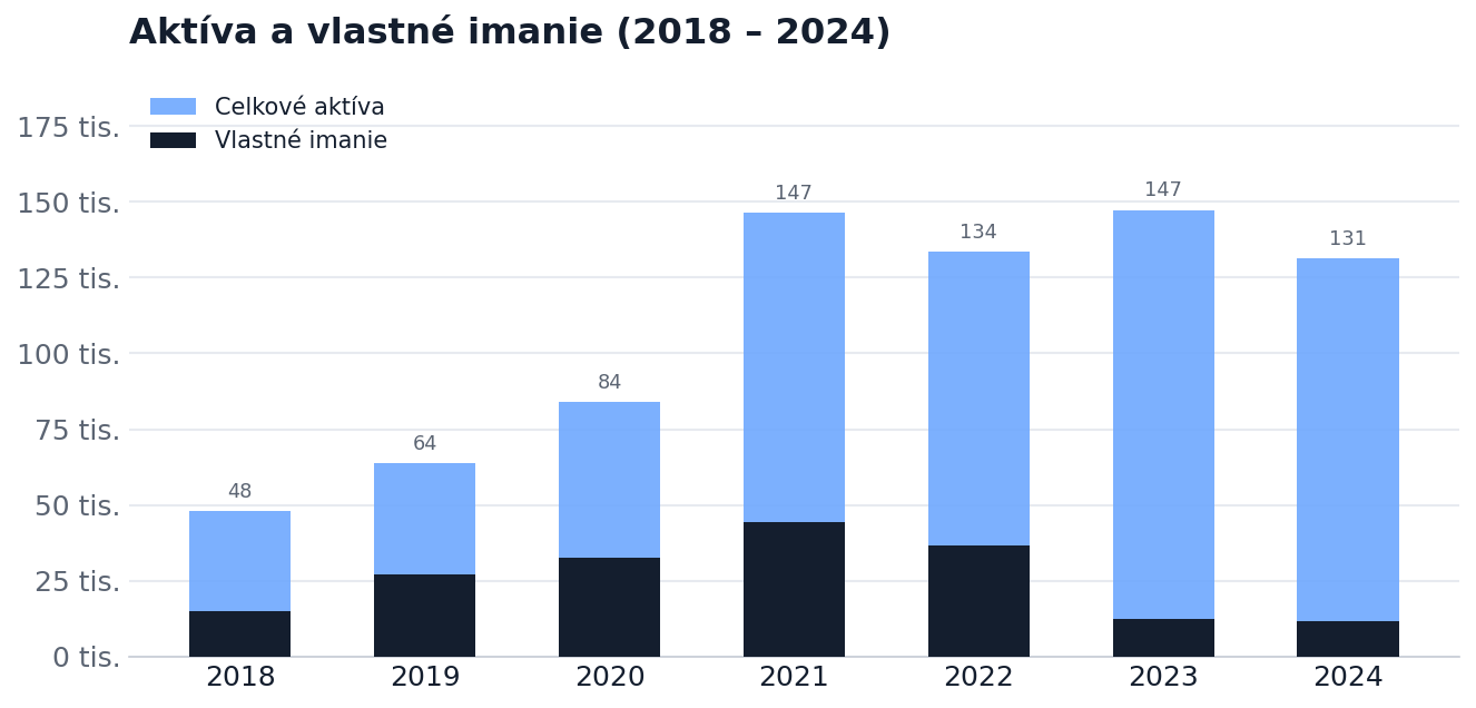 Aktíva a vlastné imanie 2018-2024